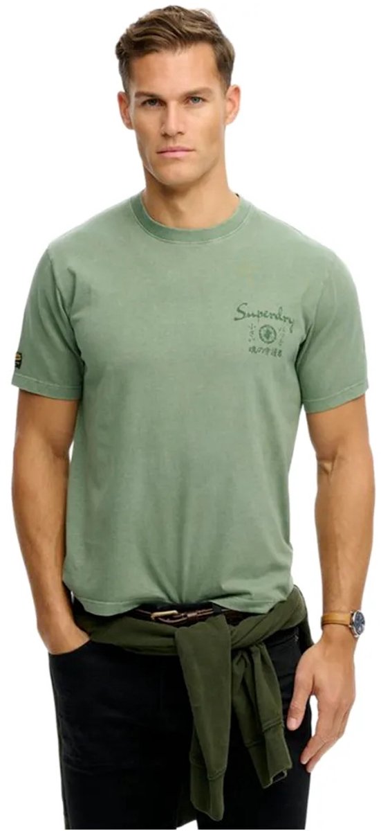 Superdry Tokyo Narrative Losse T-shirt Heren T-shirts Groen