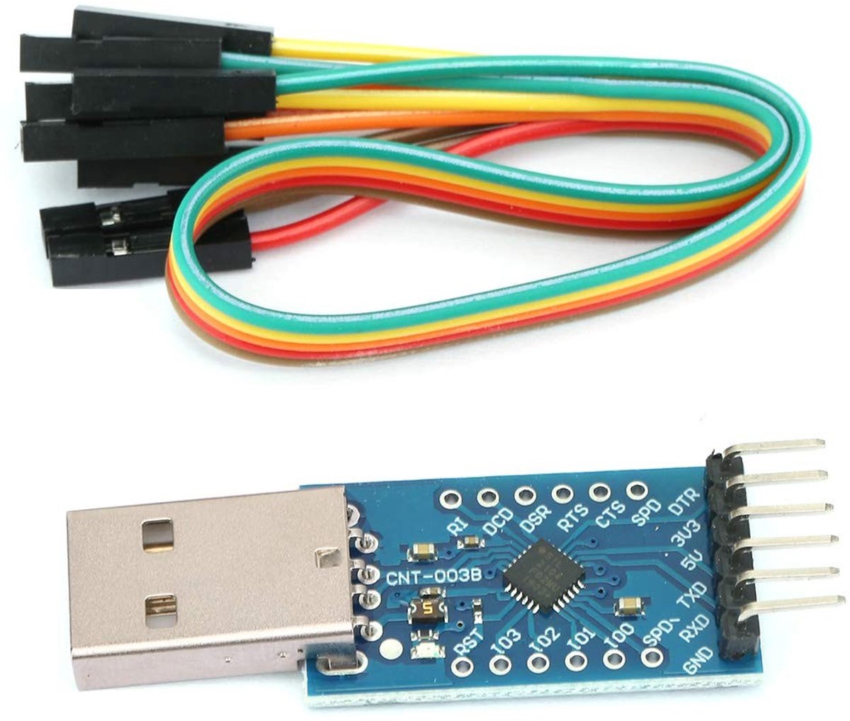 Allecto - USB Naar TTL-adapter - Seriële Adapter - Ondersteunt 3,3V en 5V - 6-pins Module - Geschikt voor Dataoverdracht - Compact en Lichtgewicht