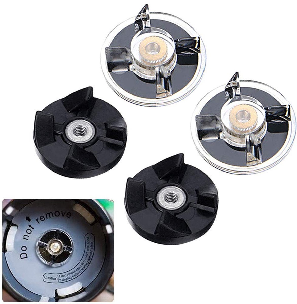Allecto - Blender Onderdelen - Vervangingsset voor Juicer - Duurzaam - Zwart - Versnellingen voor Magic Bullet - 2 Rubber Mesversnellingsset - Gesc...