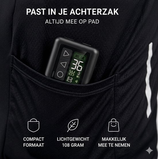 AvaGoods elektrische fietspomp XS - Digitaal display - 108 gram - Mini Luchtcompressor - Bandenpomp - Ballenpomp - USB-C Oplaadbaar van Merkloos — afbeelding 4