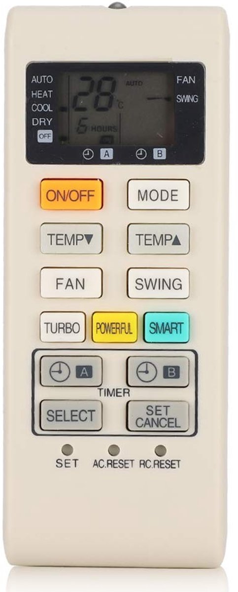 Allecto - Airconditioner Afstandsbediening - Universele Controller - Wit - Geschikt voor A75C4004 - Accessoire voor Airco - Hoogwaardige kwaliteit