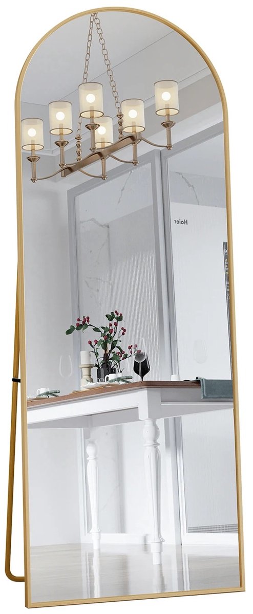 UrbanSelect Make up spiegel - Spiegel - 163 x 53 cm - Metaal - Goud