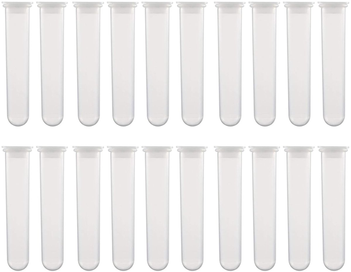 20 ml Plastic Centrifuge Tubes met Snap Lid, 20 Stuks, Rond, Polypropyleen, Laboratorium Container, Transparant, Microcentrifuge Tubes, Onderzoek en Experimenteer Gebruik