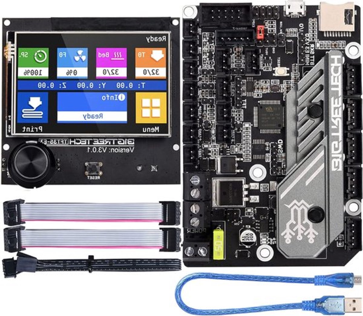 Controllerkaart 3D Printer – Besturingskaart – Printkaart – Touchscreen Display – Printer Moederbord – Geavanceerde Koeling Met Drie Ventilatoren – Helder TFT Touchscreen