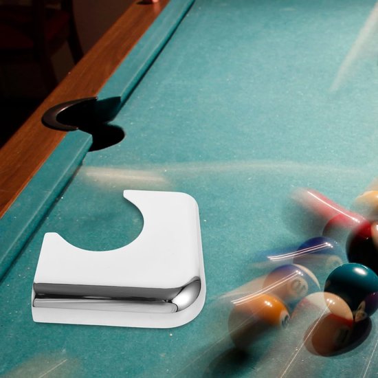 Hoekplaat Biljarttafel - Beschermers Pooltafel - Tafel Beschermen - Gebogen Ontwerp - 18.5 cm - Zilver — afbeelding 2