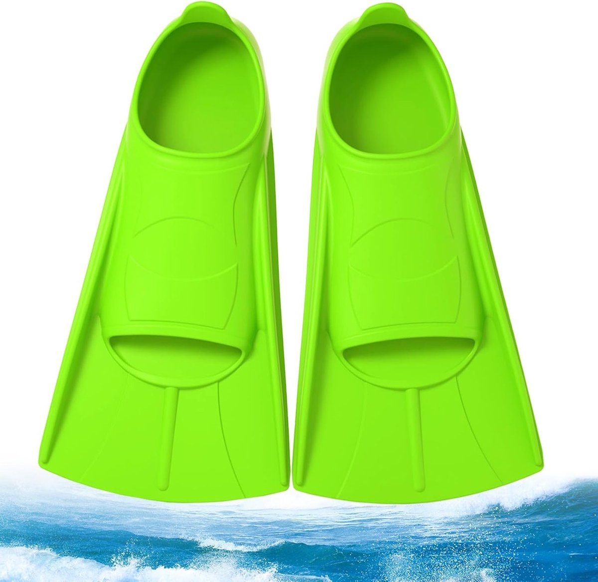 Korte Zwemvinnen van 100% Silicoon voor Kinderen, Ideaal voor Snorkelen en Training, XS-Groen