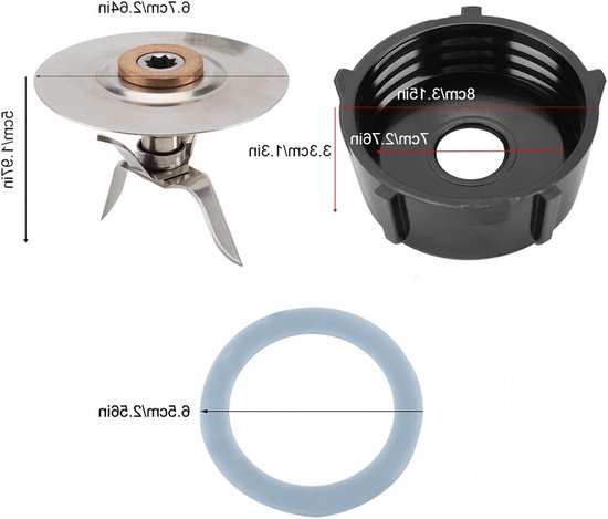 Blender Mes voor Oster, Vervangende Mixer Mes Onderdeel met O-Ring Rubber Seal voor Osterizer, Keukenaccessoires — afbeelding 3