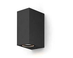 Calex Wandlamp Up & Downlight Bergamo - 2x GU10 - IP54 Water- en Stofbestendig - Geschikt voor Binnen en Buiten - Eenvoudige installatie - Rechthoek - Zwart