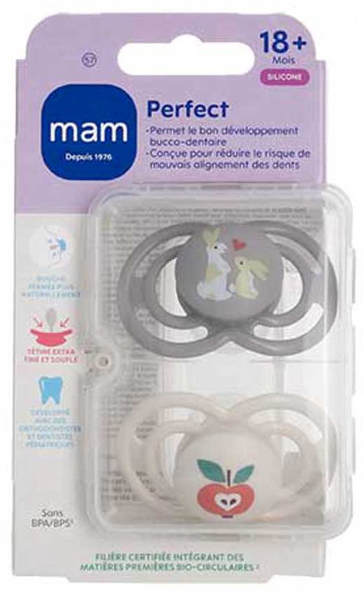 MAM 2 Perfecte Dierenspenen 18 Maanden en Ouder (Modellen : Konijnen en peren)