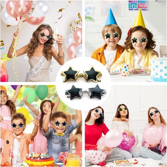 Set van 4 Stervormige Zonnebrillen voor Feestjes, Retro 80s Pentagram Zonnebrillen, Creatieve Kostuumaccessoires voor Kinderen en Volwassenen van Merkloos — afbeelding 5