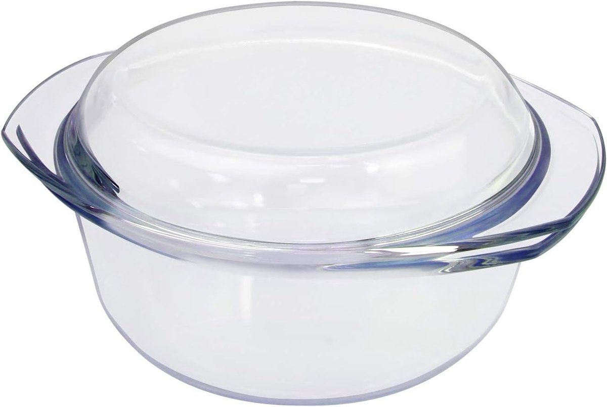 Kleine Ovenschaal met Glazen Deksel - 1,5L, 17cm, Magnetron- en Ovenbestendig