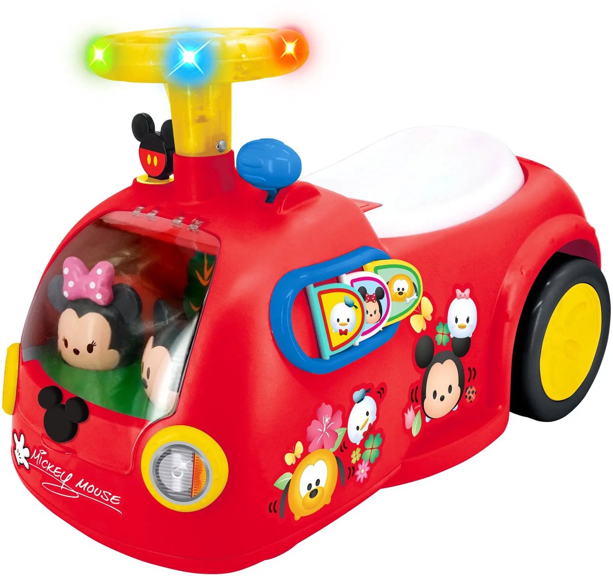 KIDDIELAND Mickey Ride 'N Go loopauto met geluid en licht, inclusief Zoom-opbergbox