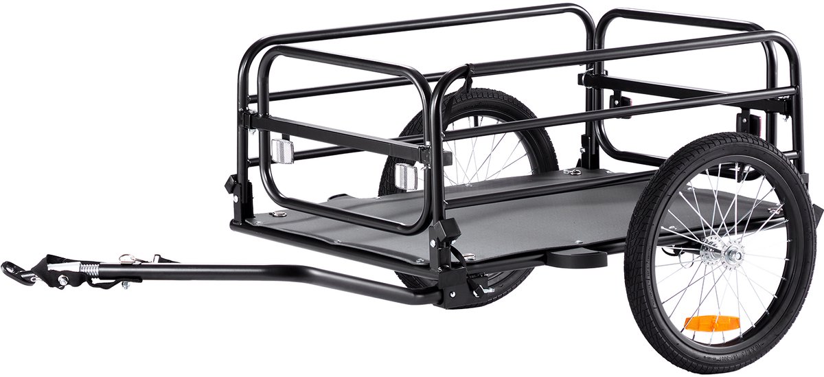 NAVOBIZ Fietskar bagage - Fietstrailer - Fiets aanhanger - Opvouwbaar - Stalen frame - Reflectoren - Multi Terrein wielen