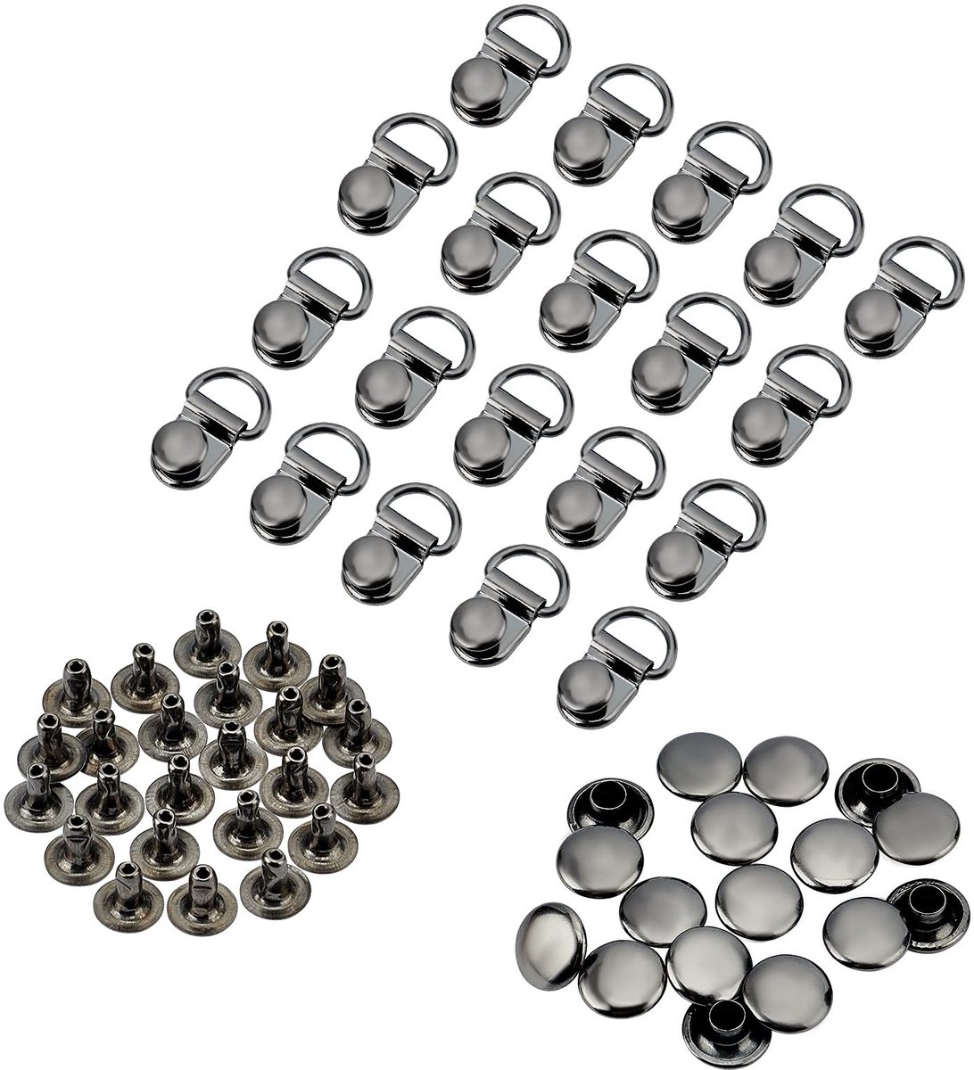 Cosensi- Schoenhaak 40 Stuks - D-ring Haakjes - Veiligheidsbuckle - Robuust Messing - Voor Buitenactiviteiten - Inclusief Plastic Bead Container