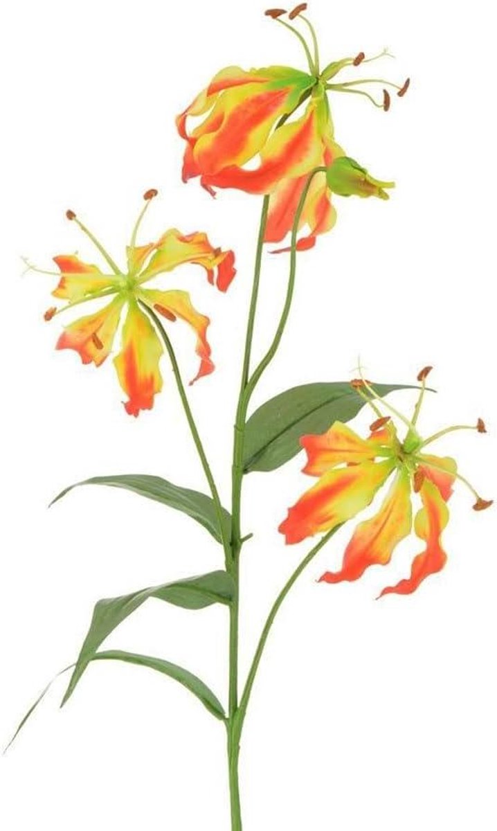 Kunst Gloriosa Lily Steel - Nep Bloem Zijde Bloem - Interieur Decoratie - Gemaakt Van Gere