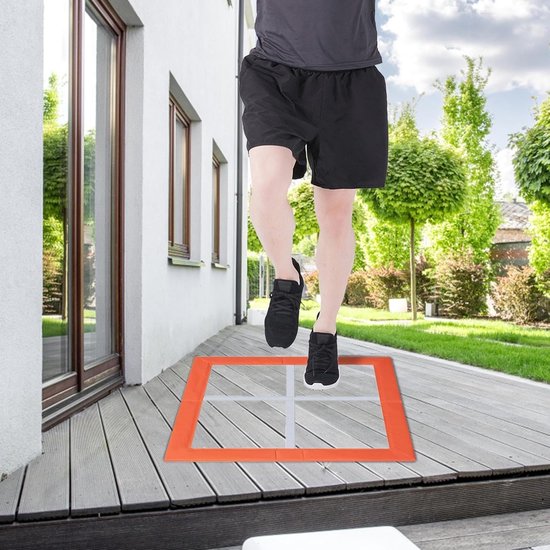 Oefenmat Trainingsgrid - Snelheidstraining Hulpmiddel - Behendigheid Verbeteren - Duurzaam Oxford EVA - 70x70cm - Oranje — afbeelding 3