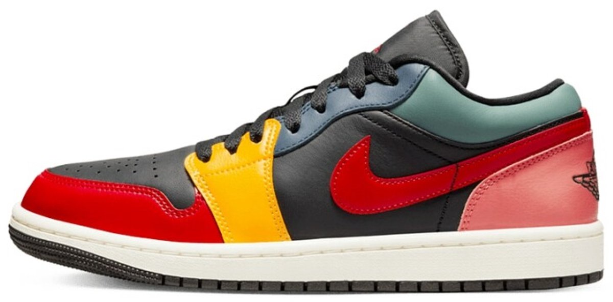 Air Jordan 1 Low Black Multi Color (W) - Maat 38