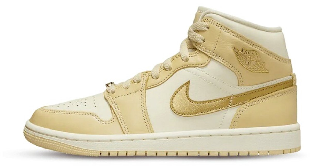 Jordan 1 Mid SE Pale Vanilla Metallic Gold (Women's) - Maat 41