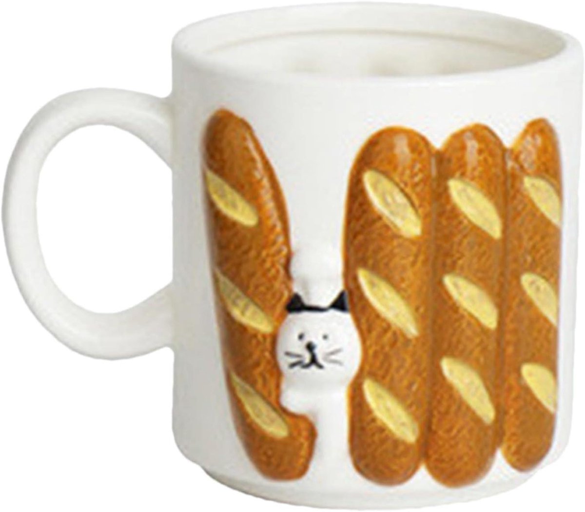 Keramische Mok - Broodmok Koffiebeker - Dranken Serveren - Uniek Broodontwerp - 200ml - Stokbrood