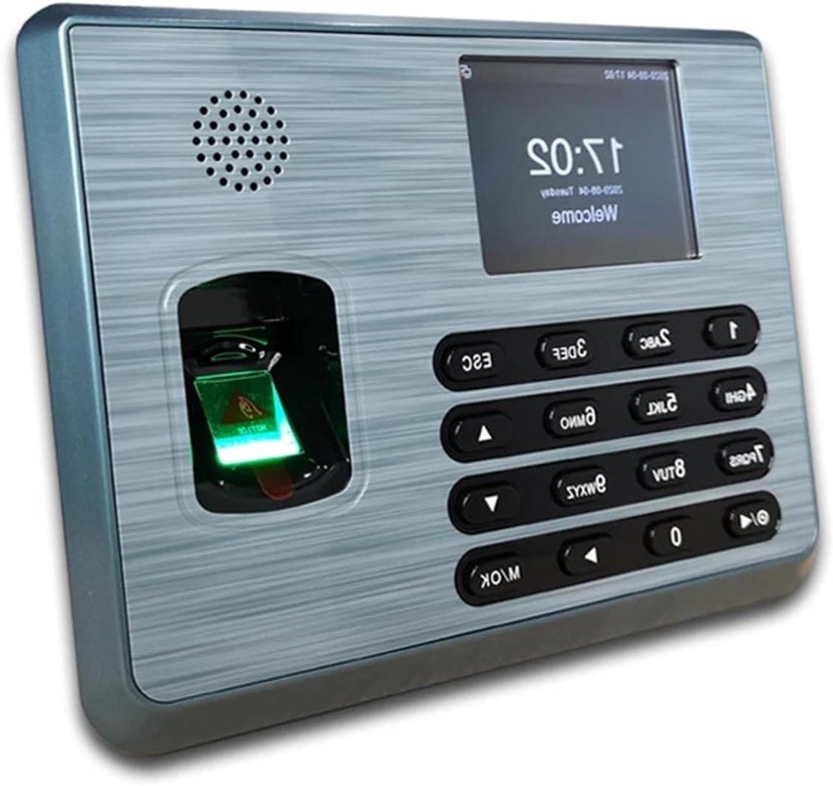 Vingerafdruk Tijdregistratie - Tijdklok Scanner - Personeel Registreren - Kleuren TFT Scherm - 180x135x37 mm - Zwart