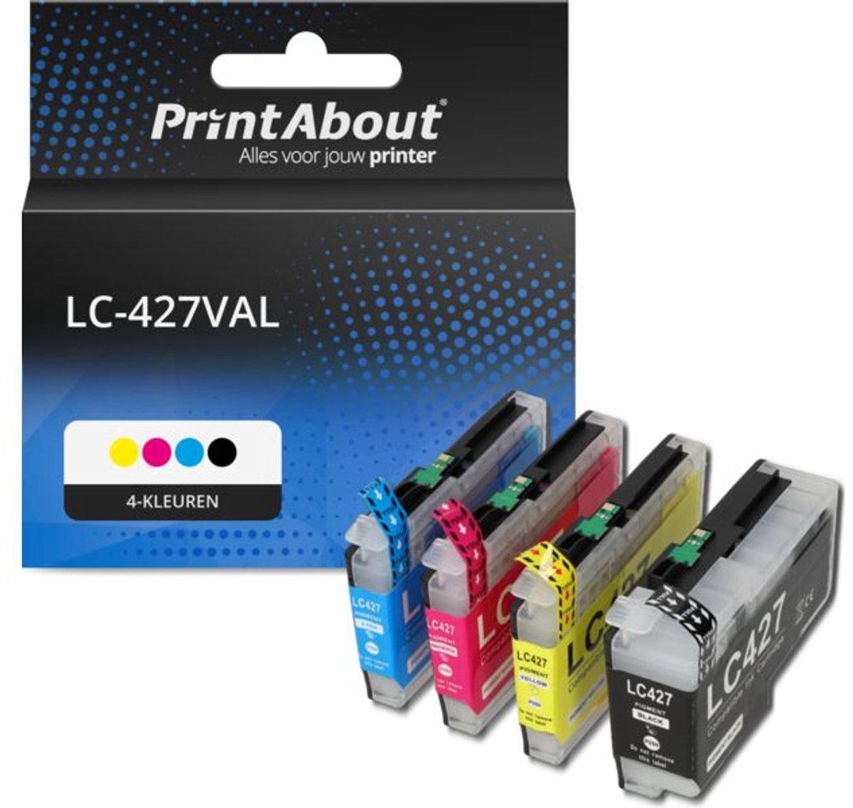 PrintAbout Huismerk Brother LC-427VAL Inktcartridge 4-kleuren Voordeelbundel