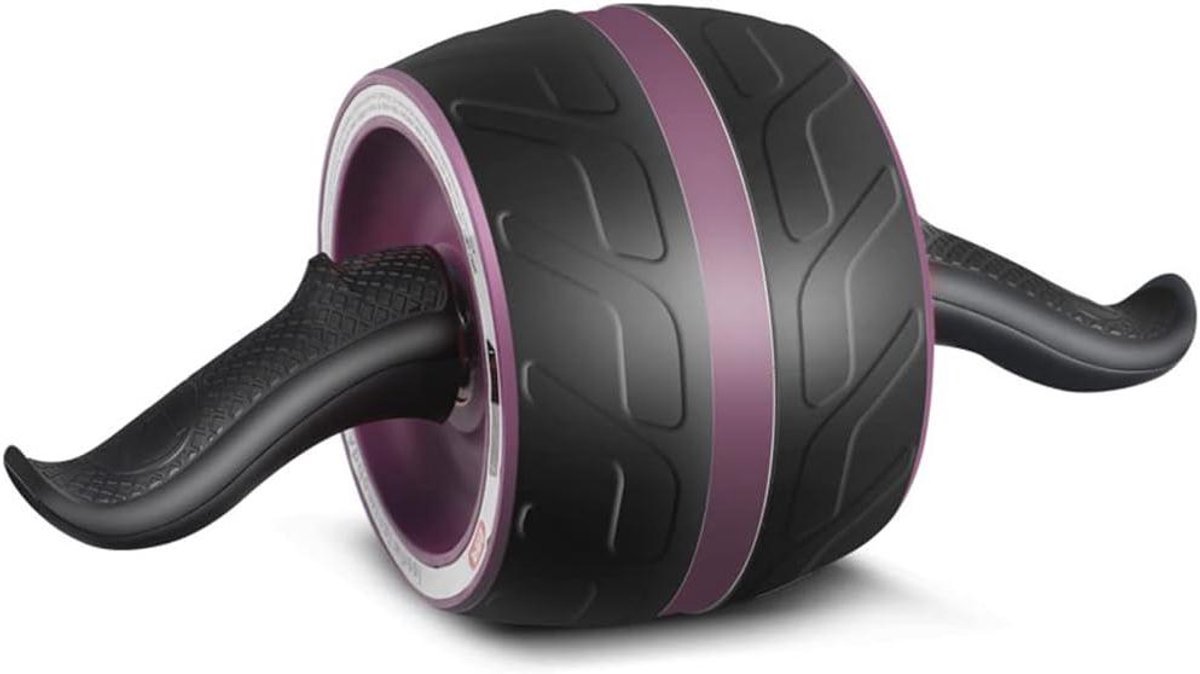 Fitness Ab Roller - Buikspier Trainer - Thuis Trainen - Ingebouwde Weerstand - Ultra Brede Wiel - Paars