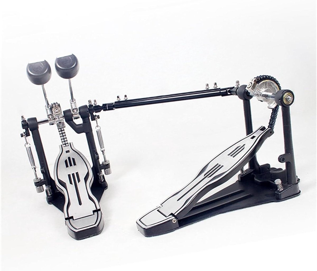 Bassdrum Pedaal - Dubbel Pedaal - Drummen - Dubbele Ketting - 5 kg - Zwart