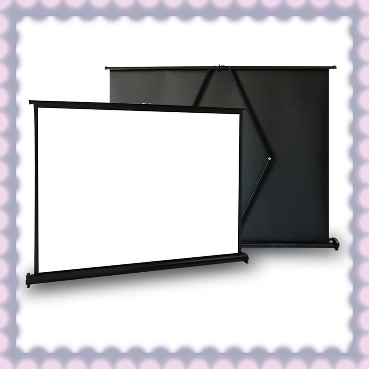Projectiescherm Bureau - Scherm Beamer - Thuisbioscoop Presentatie - Intrekbaar Glasvezel - 20 inch 4:3 - Wit