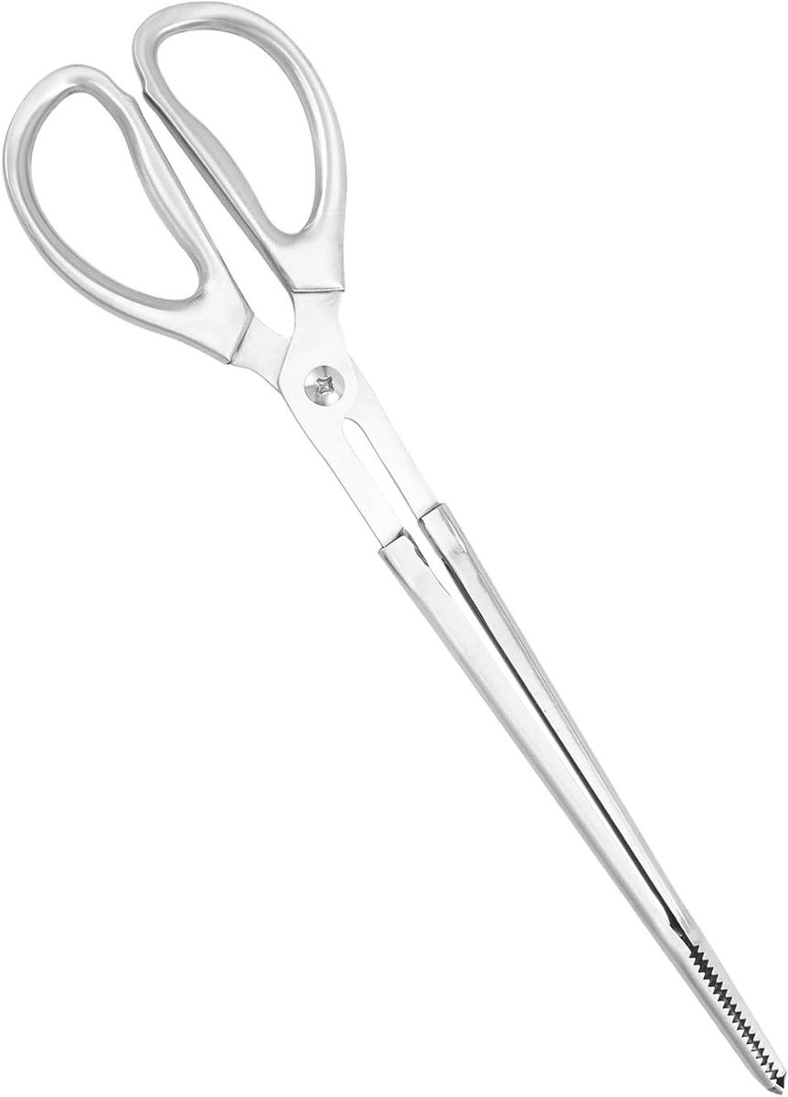 Haardhouttang - Vuurtang Houtklem - Open Haard Onderhoud - Antislip Veilig Grijpen - 38.5 cm - Zwart