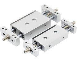 Pneumatische Cilinder - Dubbele As - Industriële Automatisering - Verstelbare Schuifslag - Slag 75 mm - Metaal