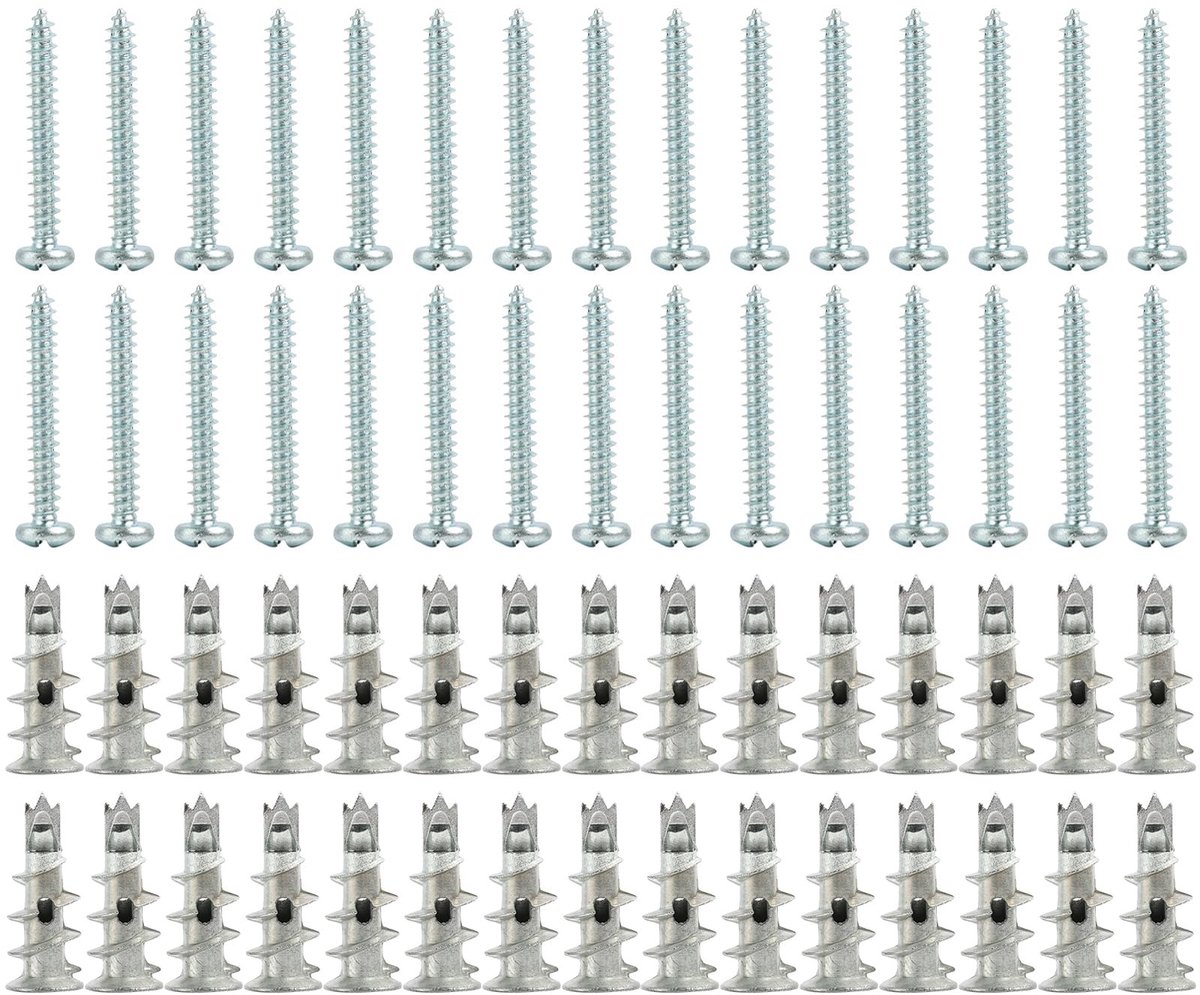 Dailygoods- Gipsplaatpluggen 30 Stuks - Zelfborend - Metalen Pluggen - Bevestiging op Gipsplaten/Bakstenen - Eenvoudige Installatie - Tijd Besparend - Bevestigingspluggen