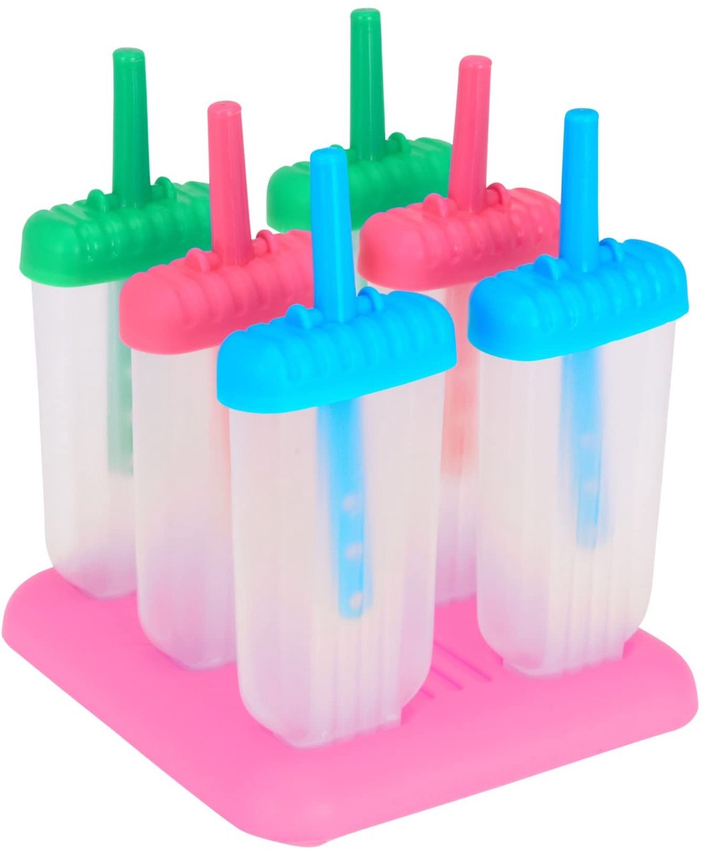 Dailygoods- Ijsvorm - Set van 6 - BPA-vrij - Herbruikbaar - Voedselveilig - Geschikt voor vaatwasser en vriezer - Ijslolly