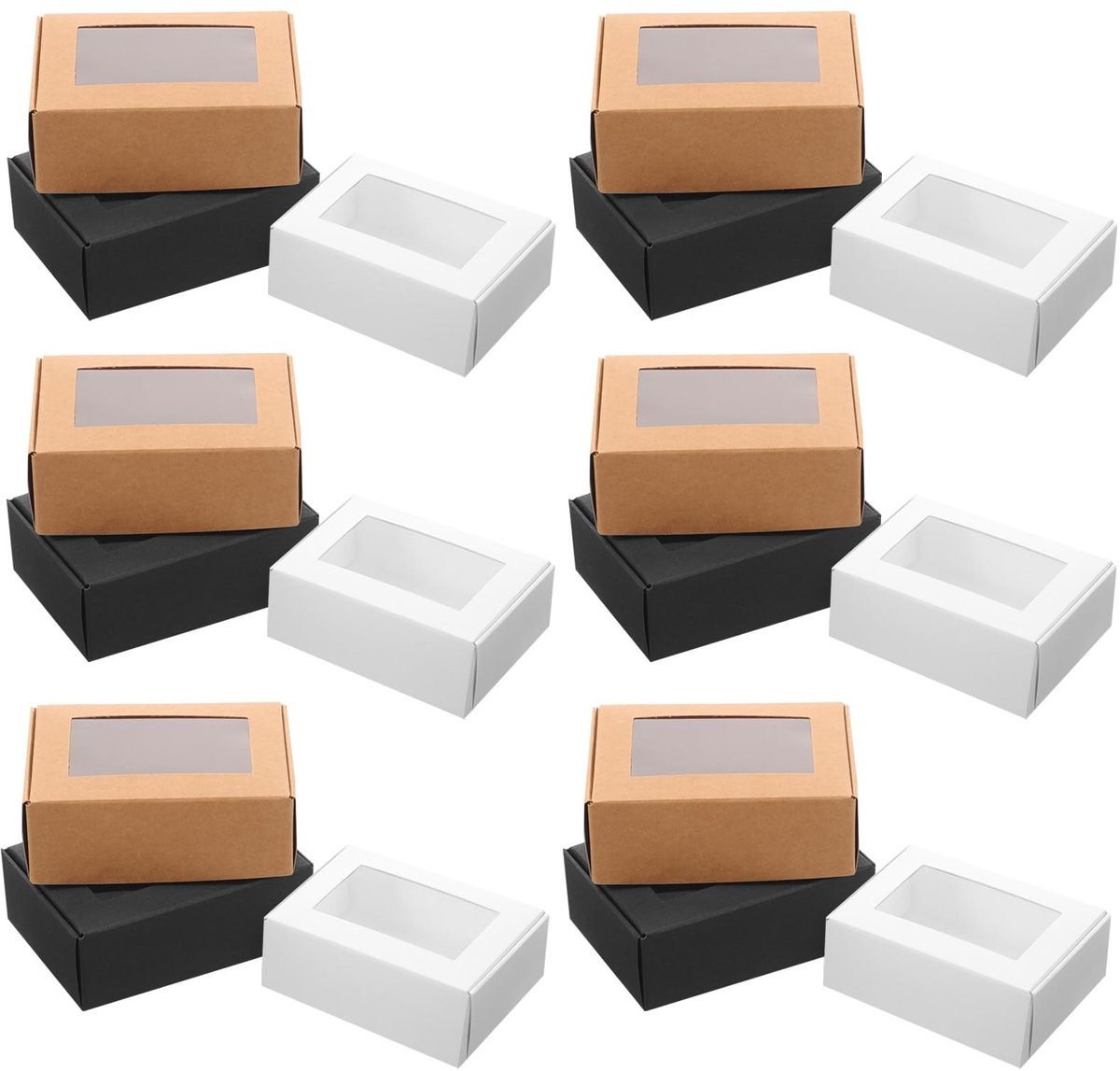Dailygoods- Zeepbox - 30 Dozen - Kraft Papier - Transparant Venster - Duurzaam - Verpakking voor Geschenken - Lichtgewicht Materiaal - Verpakkingsdozen