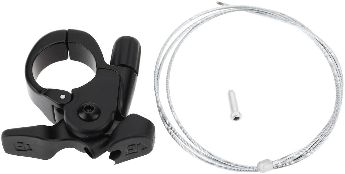 Dailygoods - Fiets Voorvork Lock Hendel met Kabel voor Sportfietsen - Binnendiameter 22.2mm - Zwart