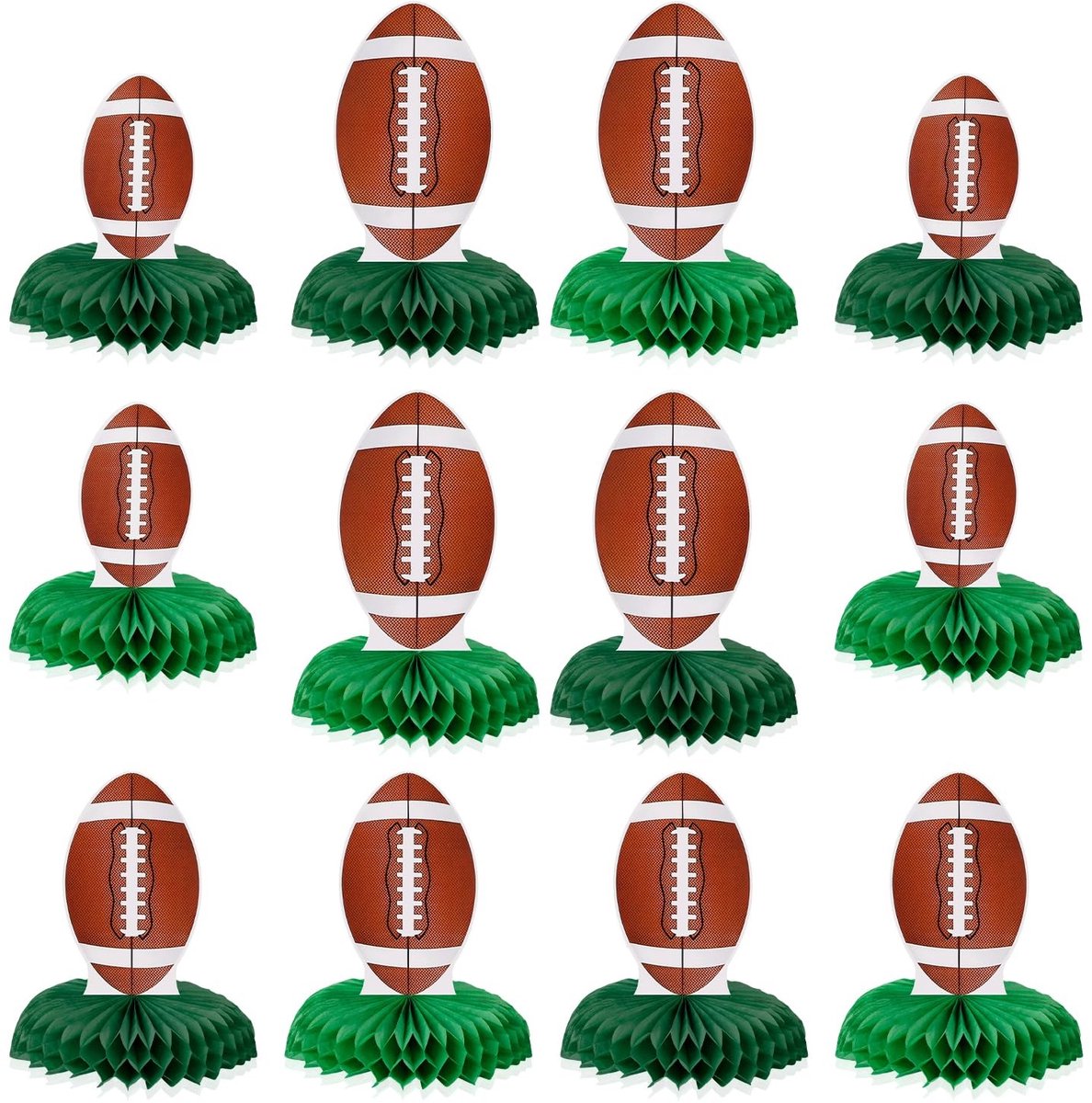 Dailygoods- Voetbaltafelmiddenstukken 12 Stuks - Voetbalhoningraatmiddenstukken - Rugbytaf