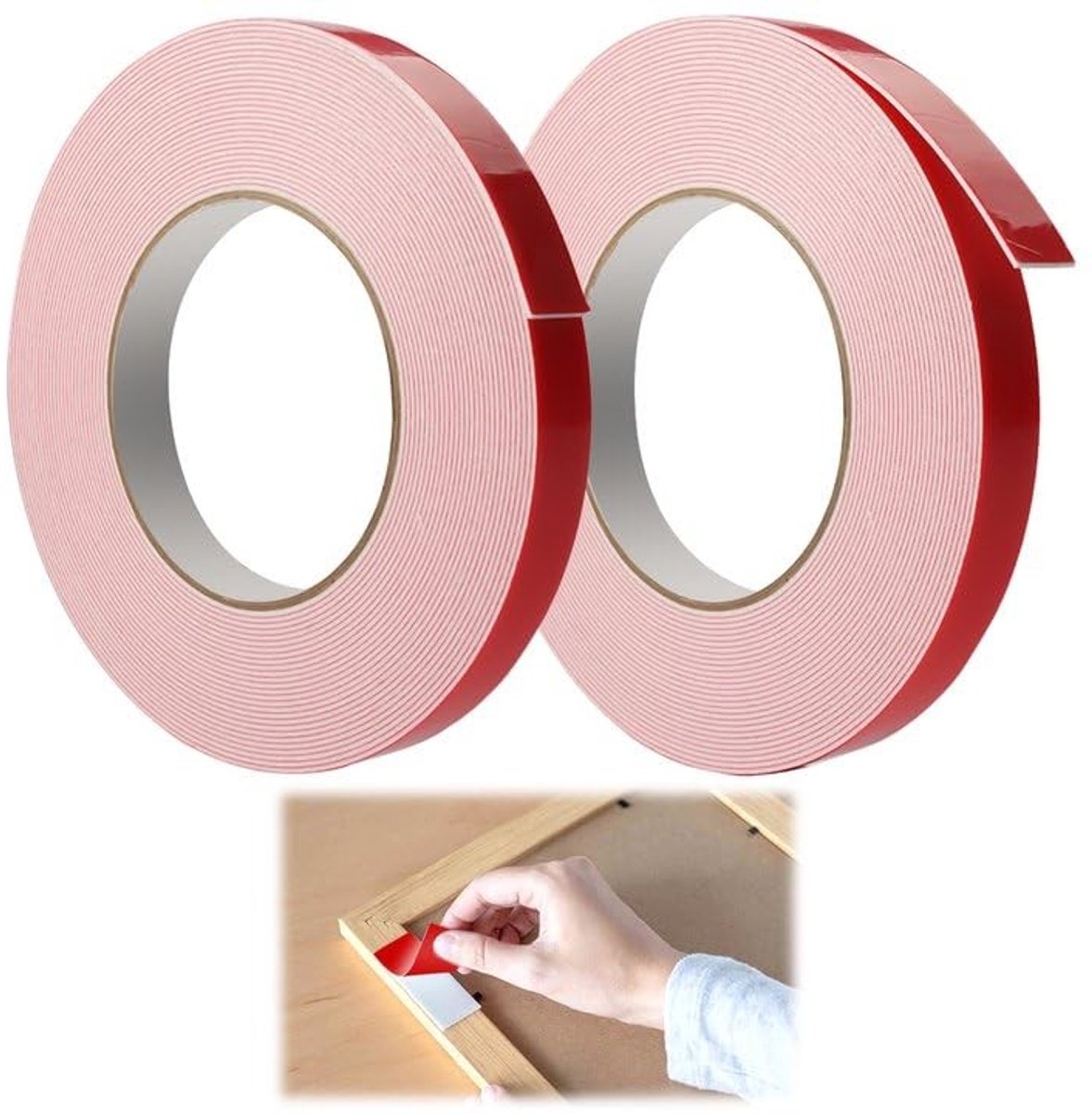 Dailygoods- Dubbelzijdig Plakband Extra Sterk - Waterdicht - Hittebestendig - Montagetape - 10 m x 15 mm - Geschikt voor Spiegels