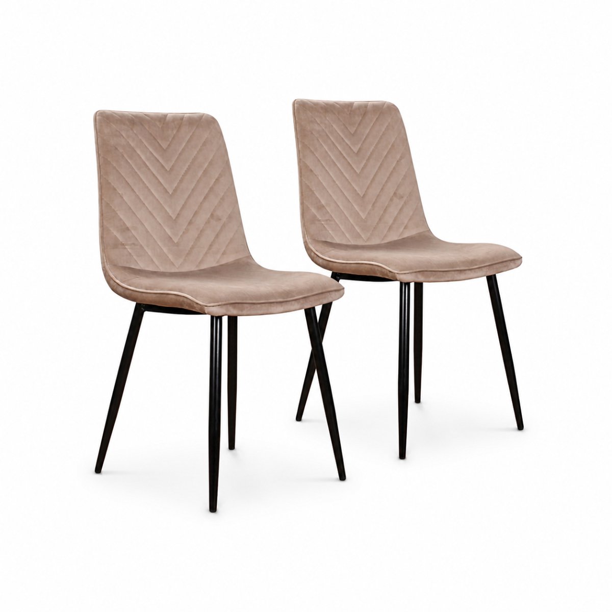 DS4U® - Gaby eetkamerstoel - Set van 2 - Champagne - Velvet