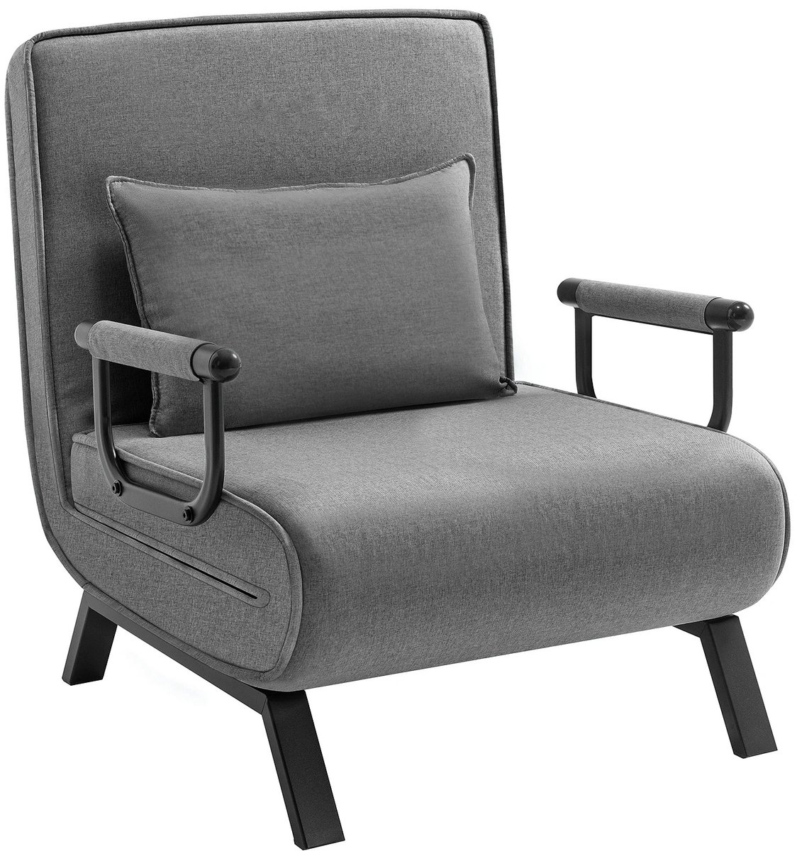 ITRONIQ Slaapbank 1 Persoons - Slaapstoel 3 in 1 - Verstelbare Rugleuning - Bedbank - Compacte Klapbank Grijs - Comfortabel