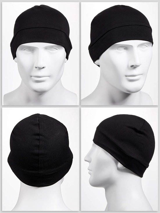 Zachte Katoenen Beanie Caps voor Mannen en Vrouwen - Multifunctionele Skully Hoeden voor Slaap en Activiteiten van Merkloos — afbeelding 4