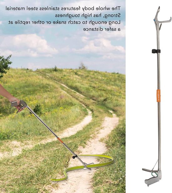 Vouwbare RVS Slangentang met Automatische Sluiting voor Reptielen, Lang en Duurzaam, Ideaal voor Terrariumgebruik van Merkloos — afbeelding 2