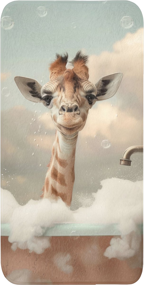 Badmat 60x120 cm - Antislip - Giraffe - Wilde dieren - Bad - Schuim - Badmatten voor badkamer - Badkamermat - Douchemat - Badkamer mat