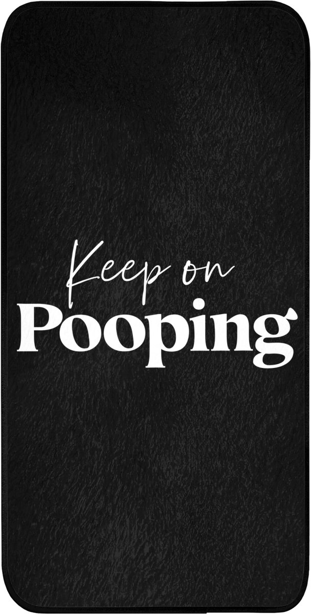 Badmat 60x120 cm - Antislip - Quote - Keep on pooping - Zwart - Spreuken - Badmatten voor badkamer - Badkamermat - Douchemat - Badkamer mat