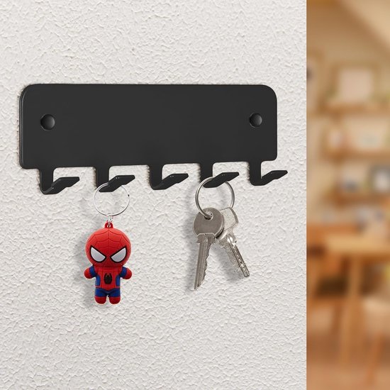 Muurbeugel voor Sleutels, Sleutelhaken met 5 Haken, Sleutelorganizer voor Hal, Slaapkamer en Woonkamer — afbeelding 4