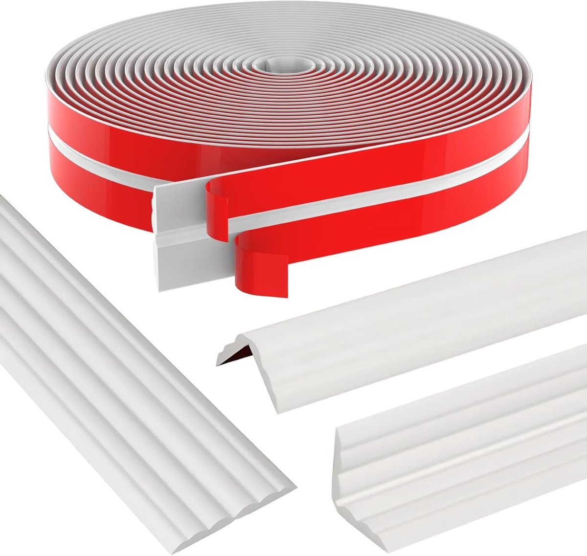 Zelfklevende hoekbeschermers voor muren, schokbestendige plinten, flexibele PVC afwerking en snijbare randtape voor decoratieve strips