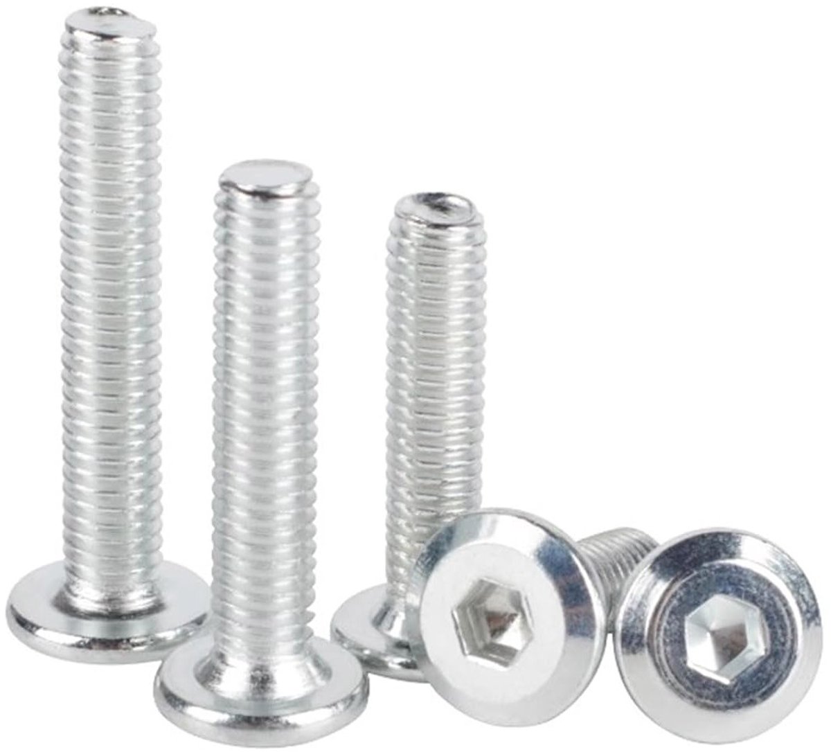 RVS Socket Bolts met Flens, 50 Stuks M6 Meubel Schroeven, Hexagon, Platte Kop, Duurzame Verbindingen voor Meubels