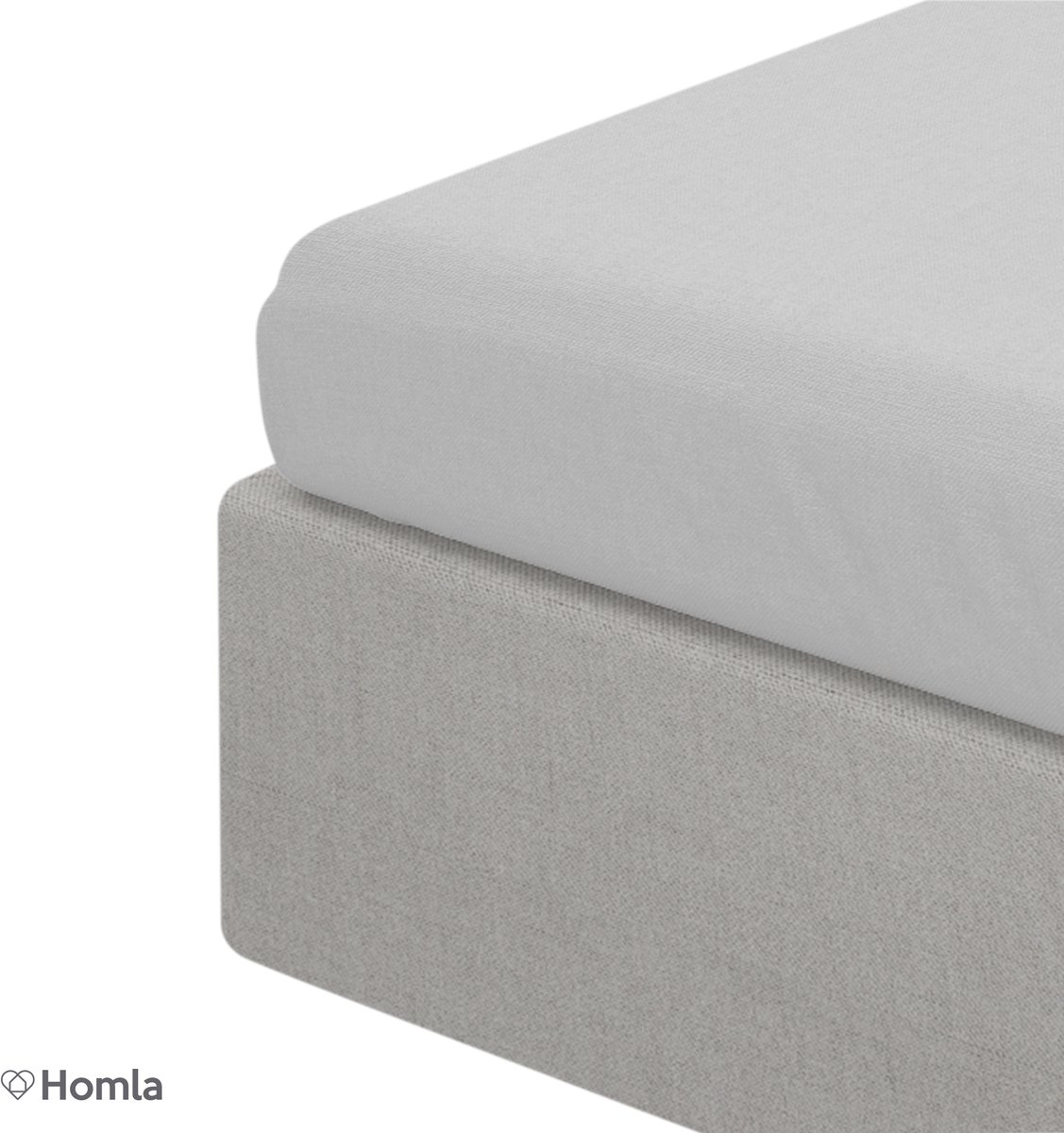 HOMLA - Grey Satin Sheet - 160 x 200 cm - Danielle
