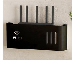 Router Plank, Wifi Router Opbergdozen, Wandmontage WiFi Kabel Box Plank Cord Cover Organizer voor Opslag van Draden, Routers, Zwart