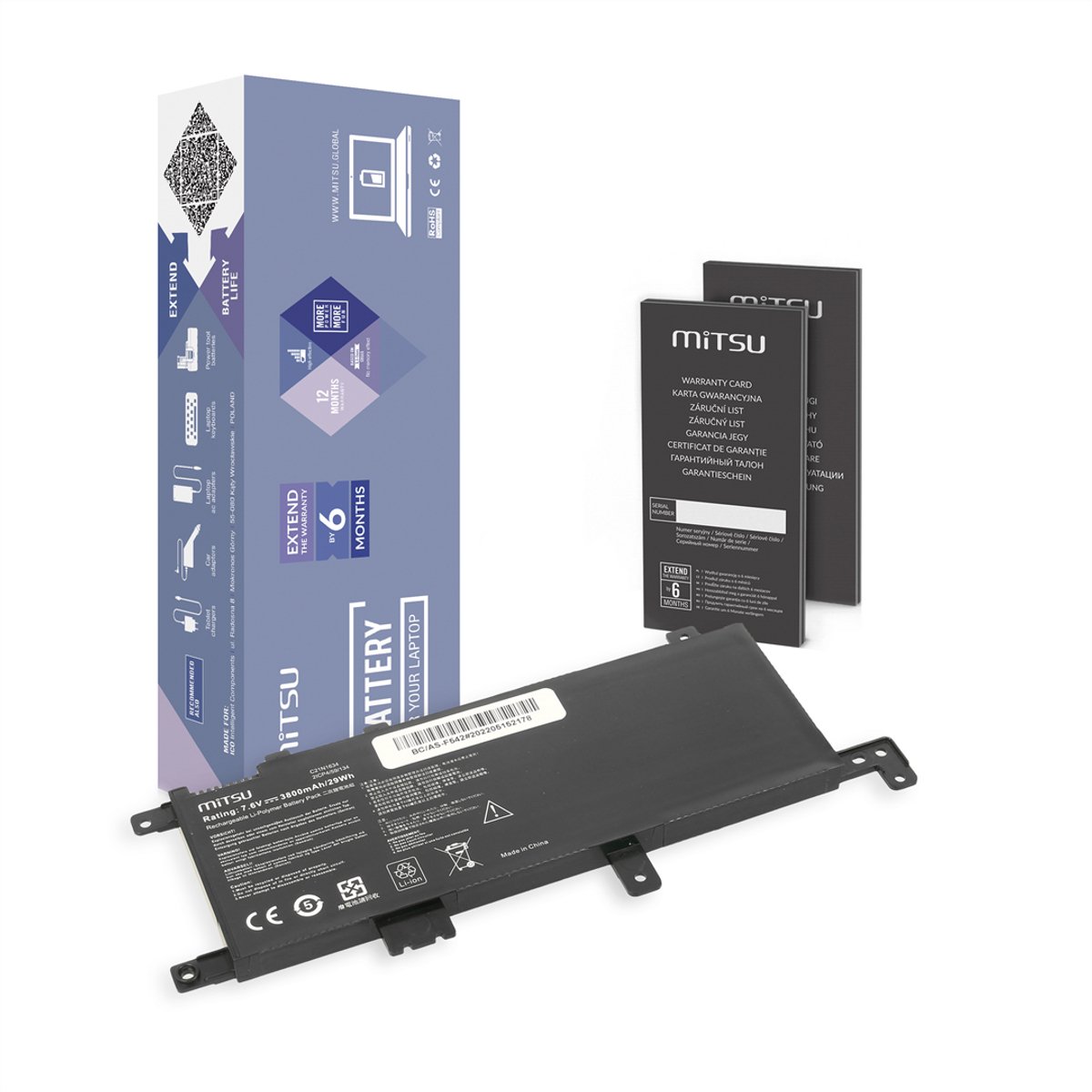Mitsu - VivoBook 15 Bateria - Asus Serien - Hoge Capaciteit - Milieuvriendelijk