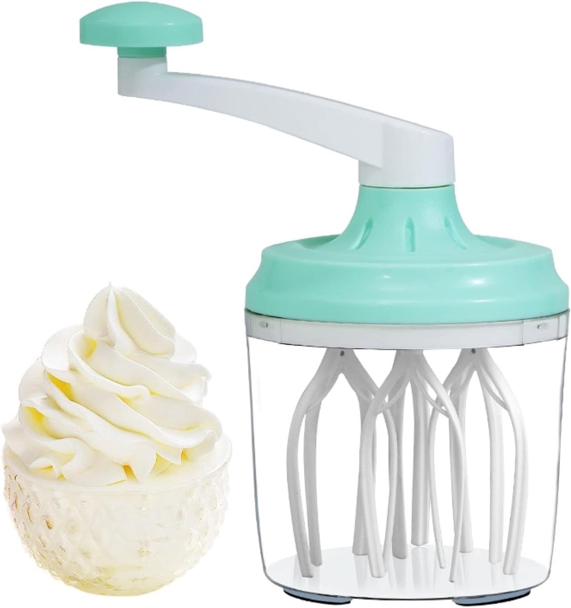 Handmatige Eierklopper, 1200ml Handmatige Mixer voor Koken en Bakken, Keuken Gereedschap voor Eieren en Beslagen