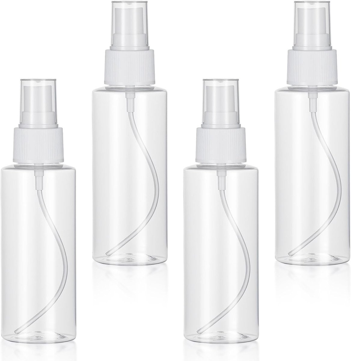 Set van 4 Kleine Sprayflessen voor Reizen - Duidelijke Lege Mini Plastic Flessen voor Fijnnevel - Navulbare Containers voor Parfum en Cosmetica